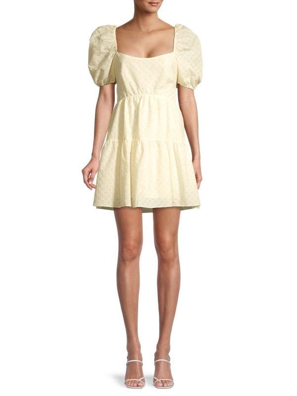 Мини - Платье Ярусное Bardot Lucy из хлопка, beige