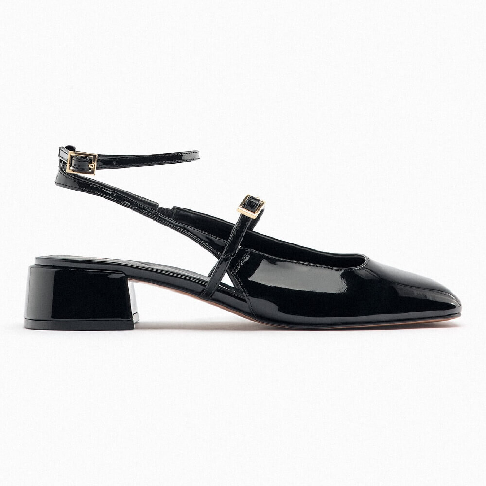 

Туфли Zara Block Heel Slingback, черный