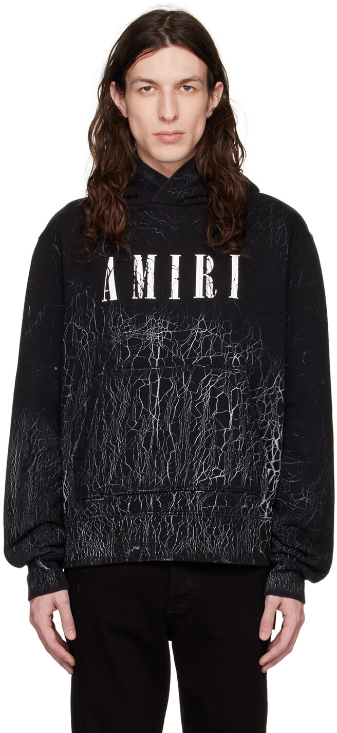 

Черный худи с потрескавшейся краской AMIRI