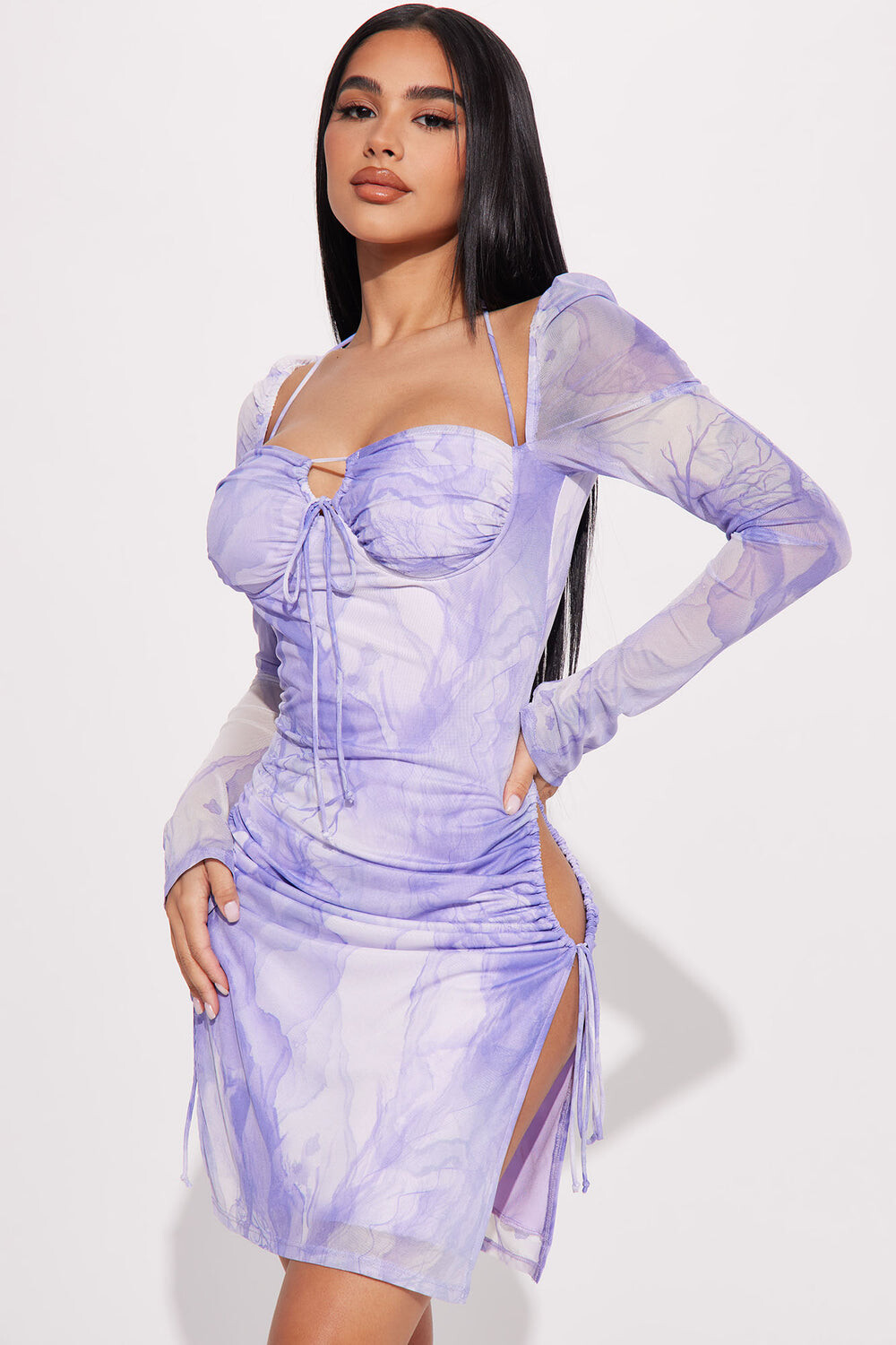 

Мини платье Fashion Nova D10488, лавандовый