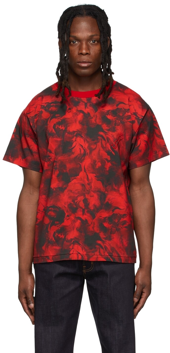 

Эксклюзивная футболка SSENSE Red Rose Burst LU'U DAN, Черный
