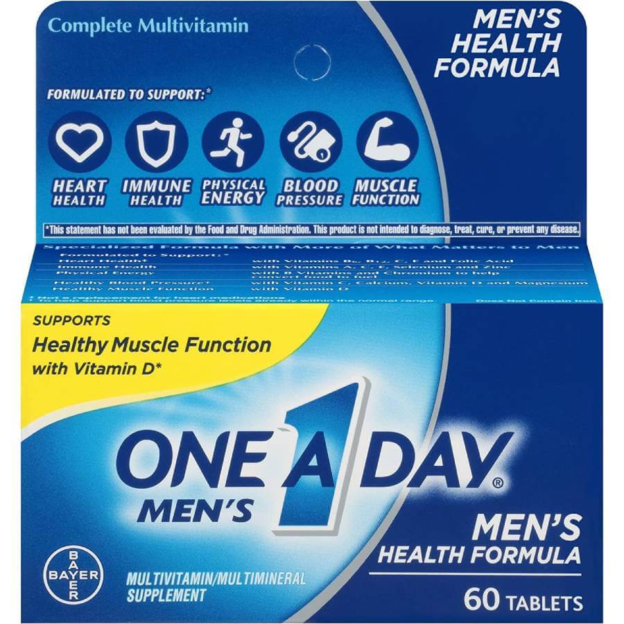 Мультивитамины One-A-Day Men's Health Formula, 2 упаковки по 60 штук one a day полноценный поливитаминный комплекс для женщин старше 50 лет 65 таблеток