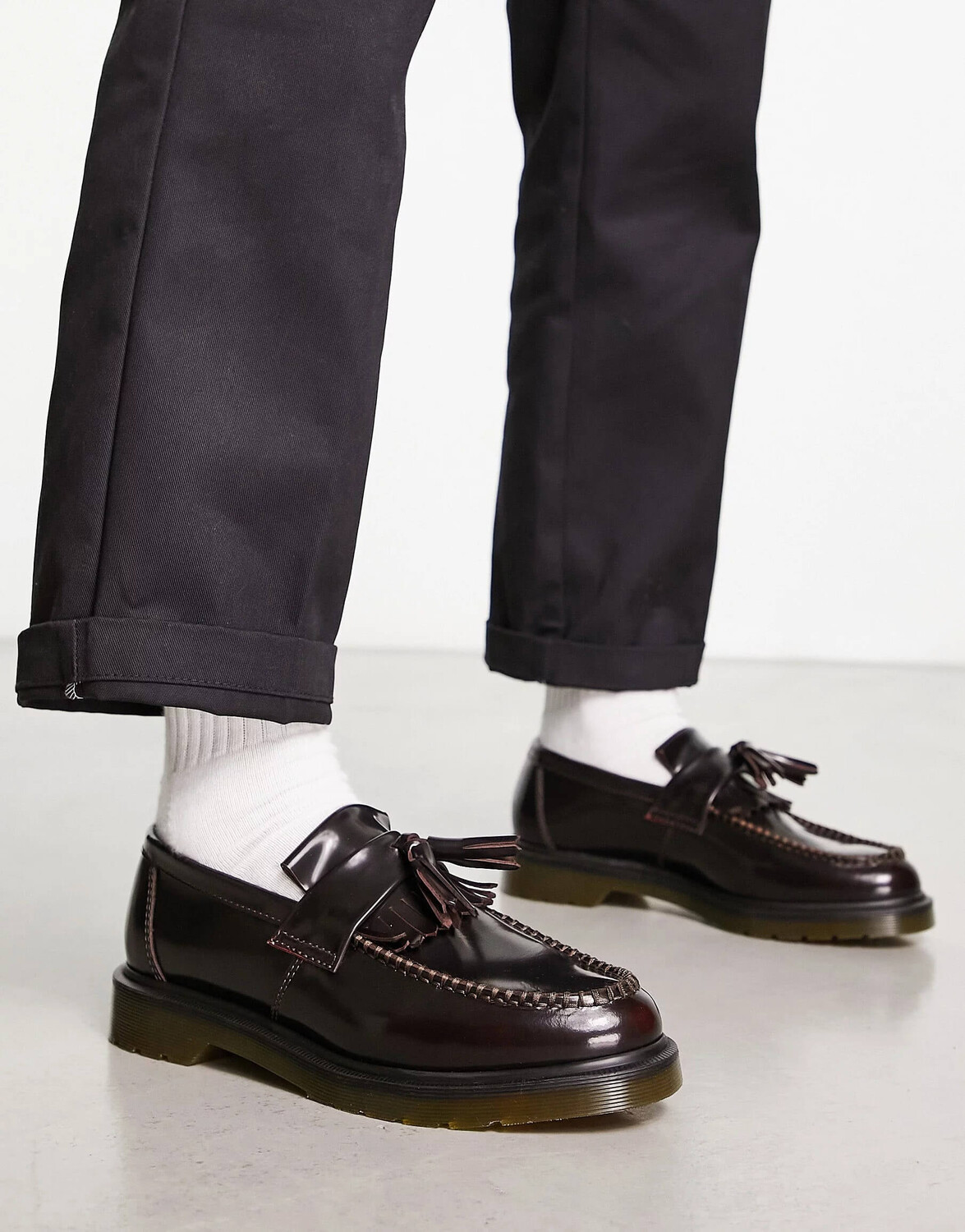 

Мокасины из кожи Dr. Martens Adrian Tassel, темно-бордовый, Красный