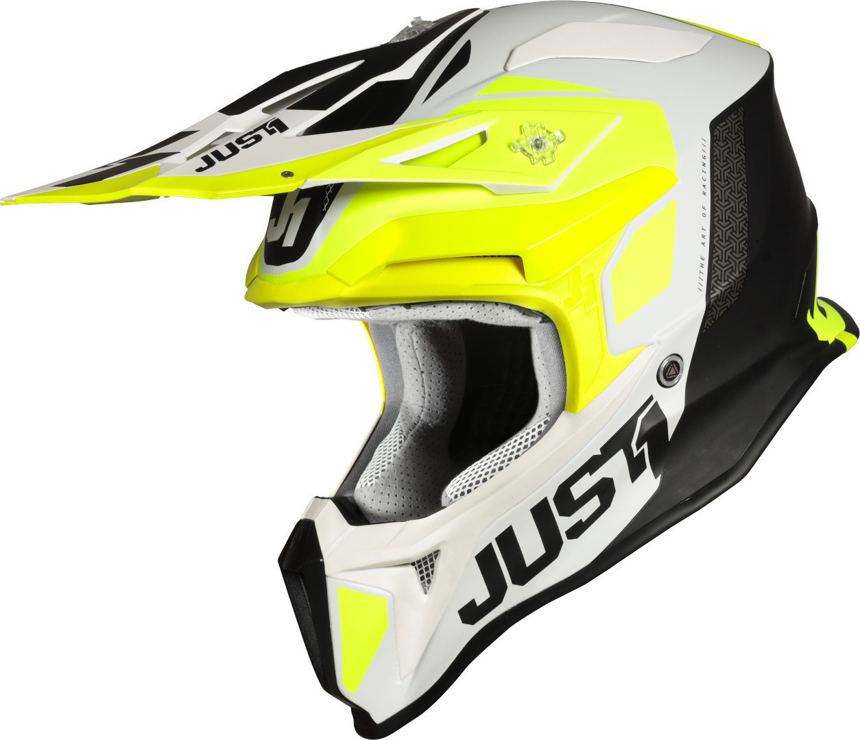Шлем Just1 J18 Pulsar для мотокросса, желто-черно-белый шлем ixs 362 2 0 для мотокросса черно серо белый