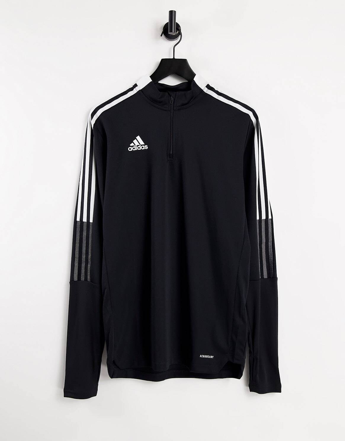 

Черный топ на молнии Adidas Football Tiro 21