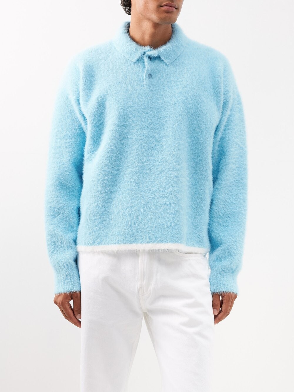 

Свитер-поло neve с начесом Jacquemus, синий