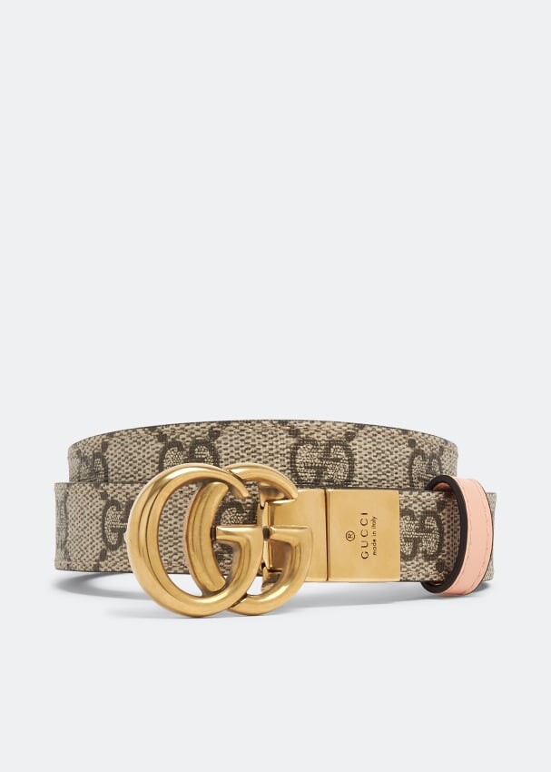 

Ремень GUCCI GG Marmont thin reversible belt, розовый