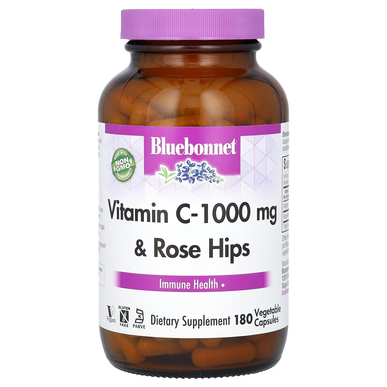 цена Bluebonnet Nutrition витамин С с шиповником 1000 мг 180 растительных капсул