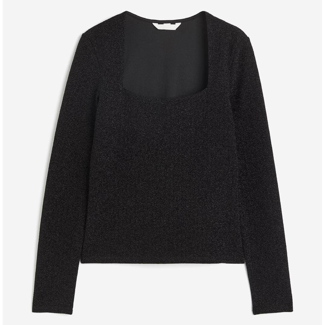 

Топ с длинным рукавом H&M Knit, черный