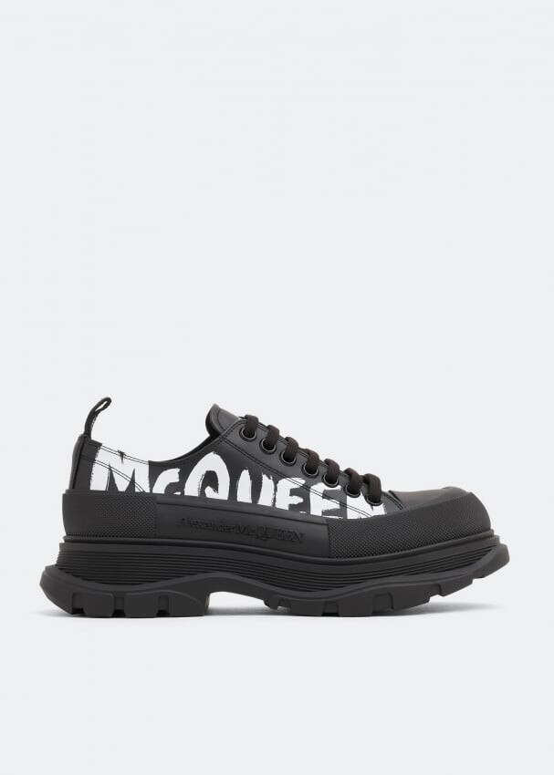 Кроссовки ALEXANDER MCQUEEN Tread Slick lace-up sneakers, черный сандалии tread alexander mcqueen