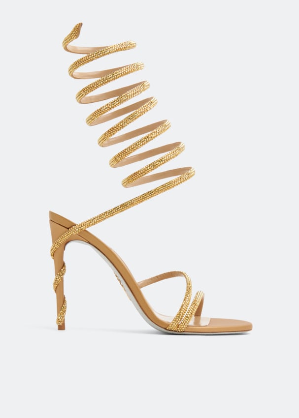 Сандалии RENÉ CAOVILLA Cleo crystal-embellished sandals, золотой