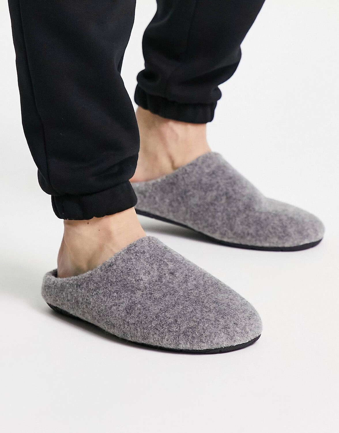

Серые меланжевые тапочки без задника ASOS DESIGN