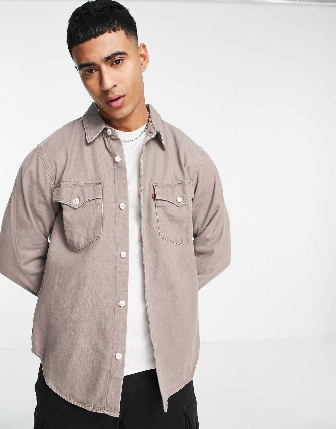 

Однотонная рубашка с длинными рукавами Levi's из выбеленной ткани