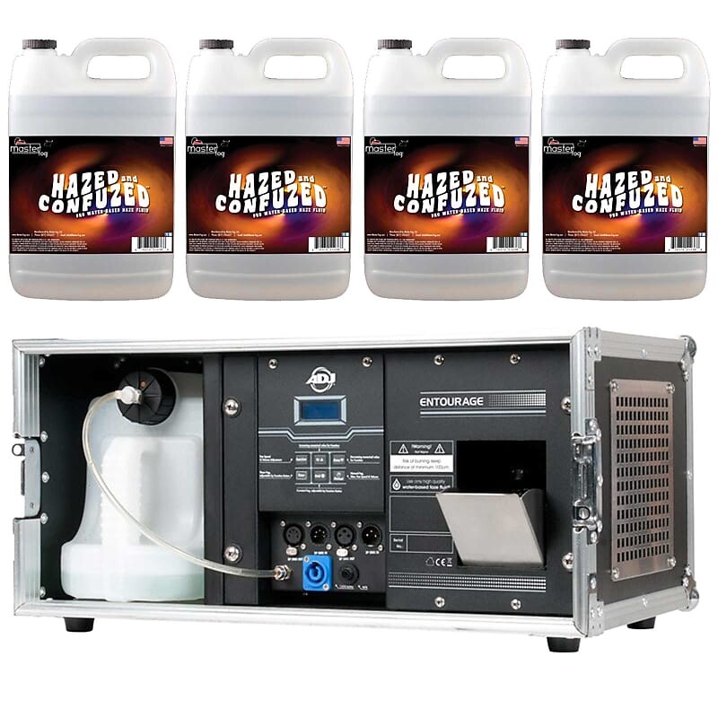 

American DJ Entourage 1500W Pro Faze Machine с футляром, DMX и 4 галлонами жидкости American DJ Entourage 1500W Pro Faze Machine w Case & DMX & 4 Gallons of Fluid