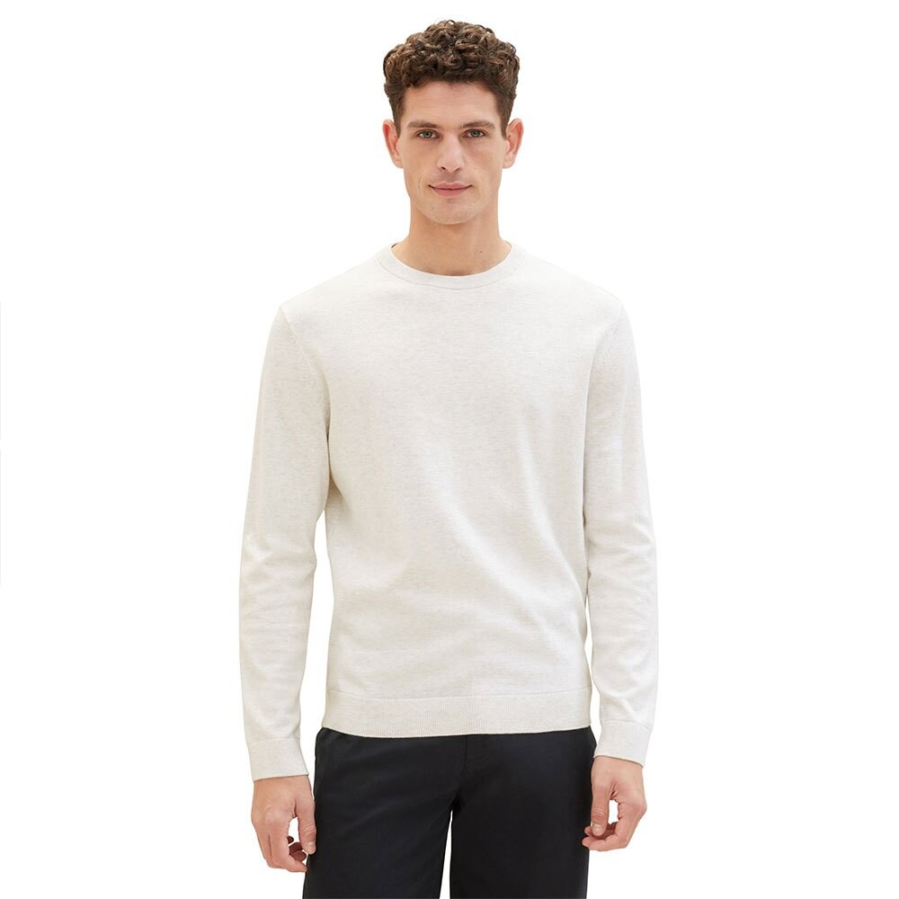 Свитер Tom Tailor Basic Crew Neck, бежевый свитер tom tailor 1038238 comfort cosy knit crew neck бежевый