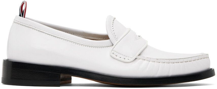 

Белые университетские лоферы со складками Spazzolato Thom Browne