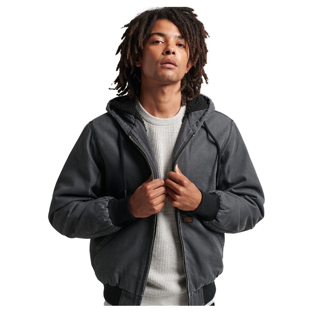 

Куртка Superdry Vintage Workwear Hooded Bomber Bomber, серый