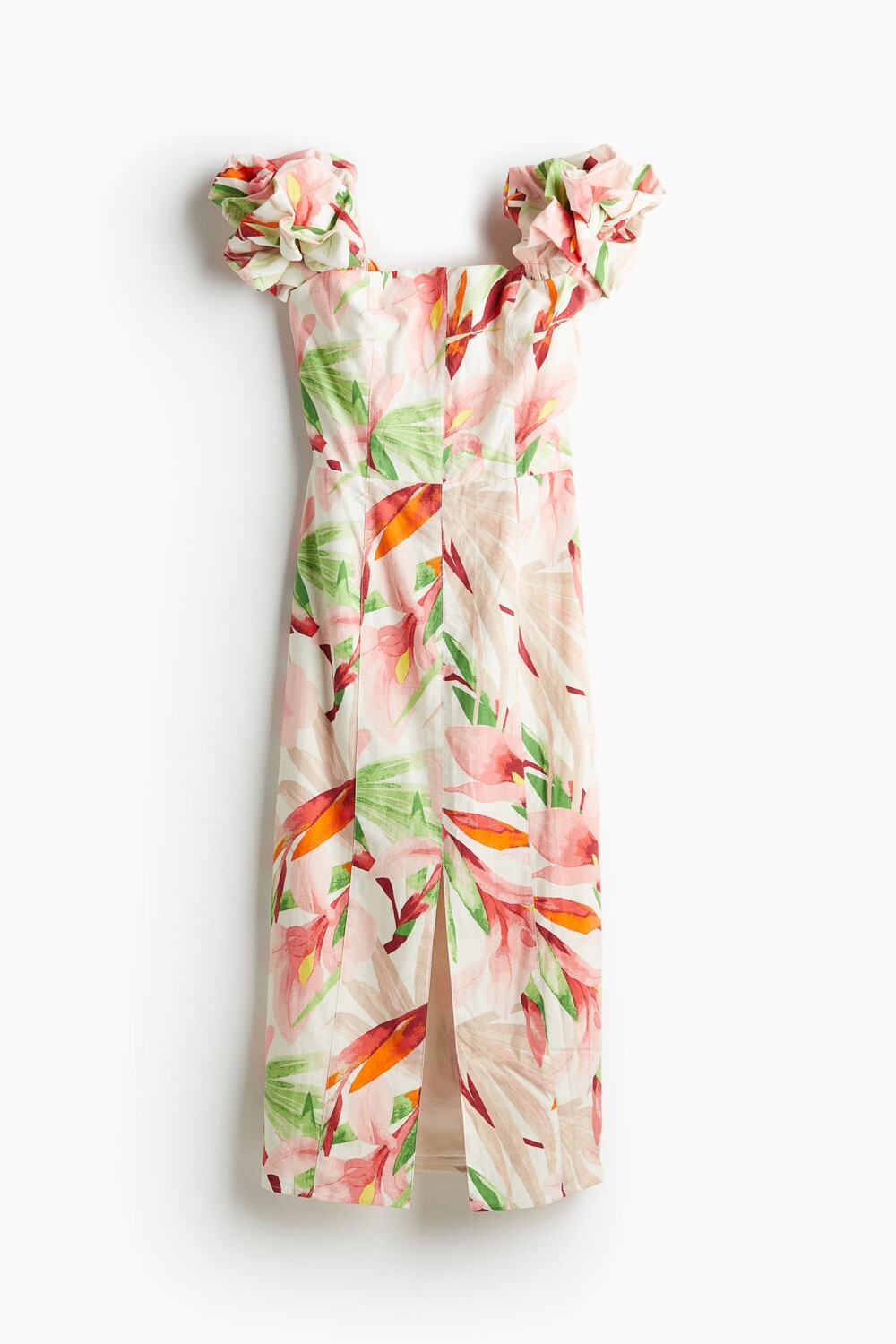 

Платье H&M Linen-blend Off-the-shoulder, белый
