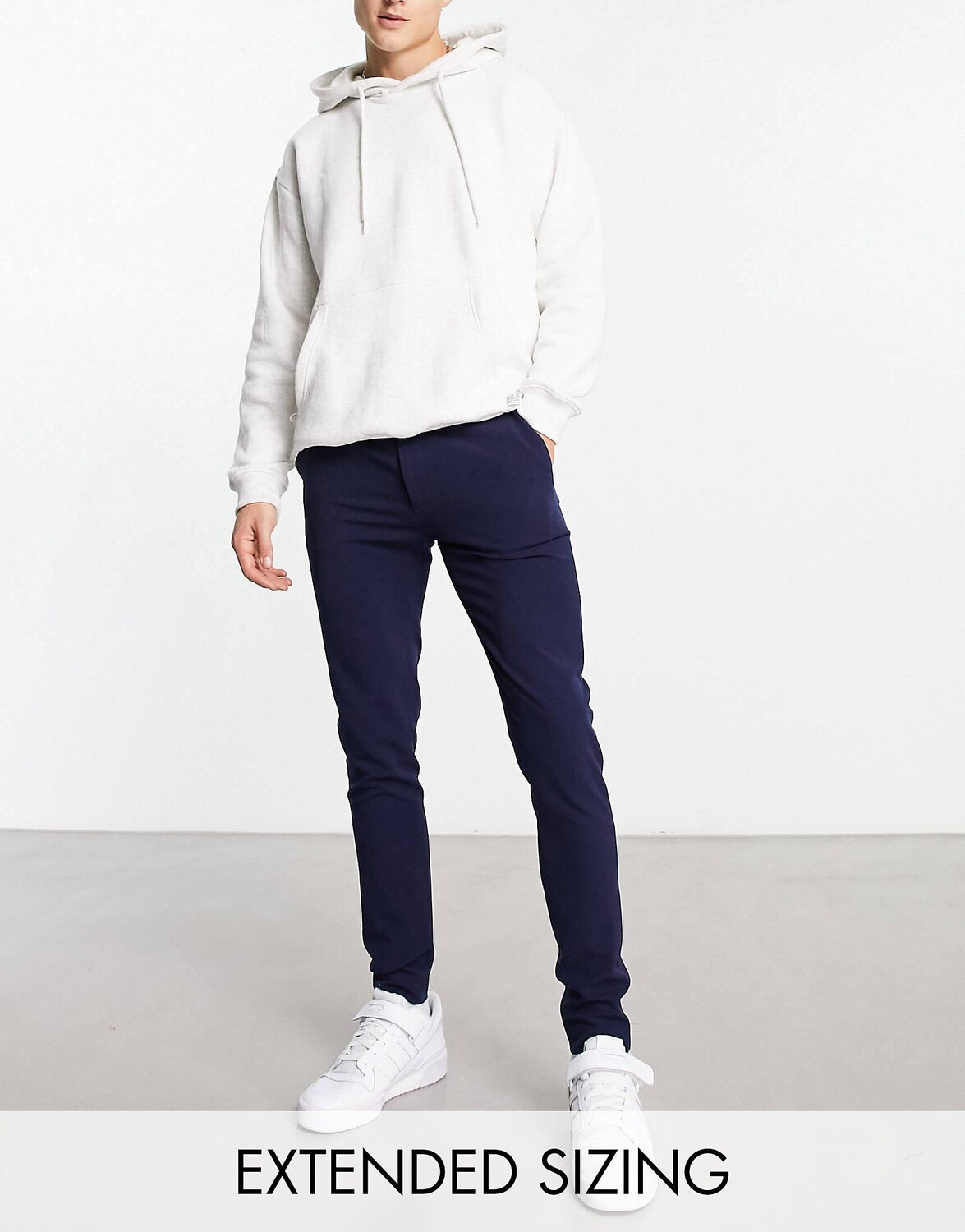 

Темно-синие супероблегающие элегантные брюки ASOS DESIGN, Синий