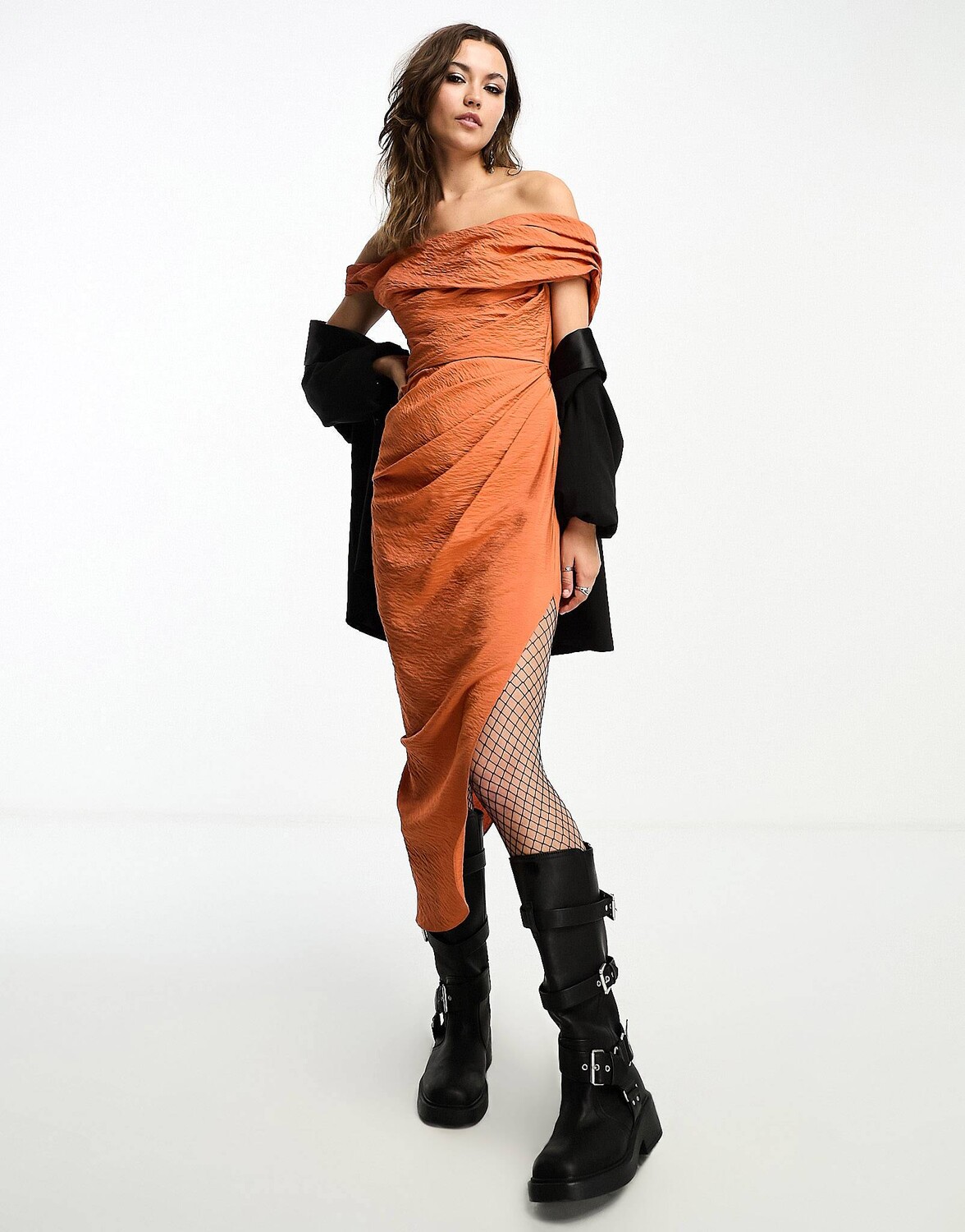 

Платье миди Asos Edition Grecian Bardot, оранжевый