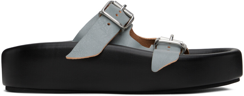 

Серо-черные сандалии с зауженной пряжкой MM6 Maison Margiela