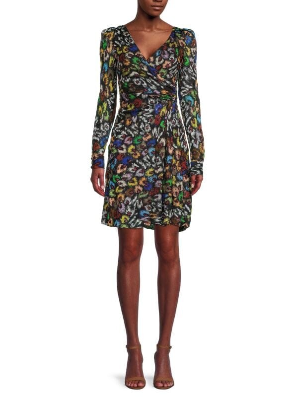 

Мини-платье с запахом из искусственной кожи Missoni Black multi