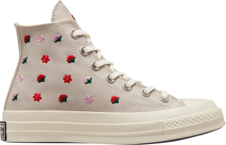 Кроссовки Converse Wmns Chuck 70 High Floral Embroidery, загар