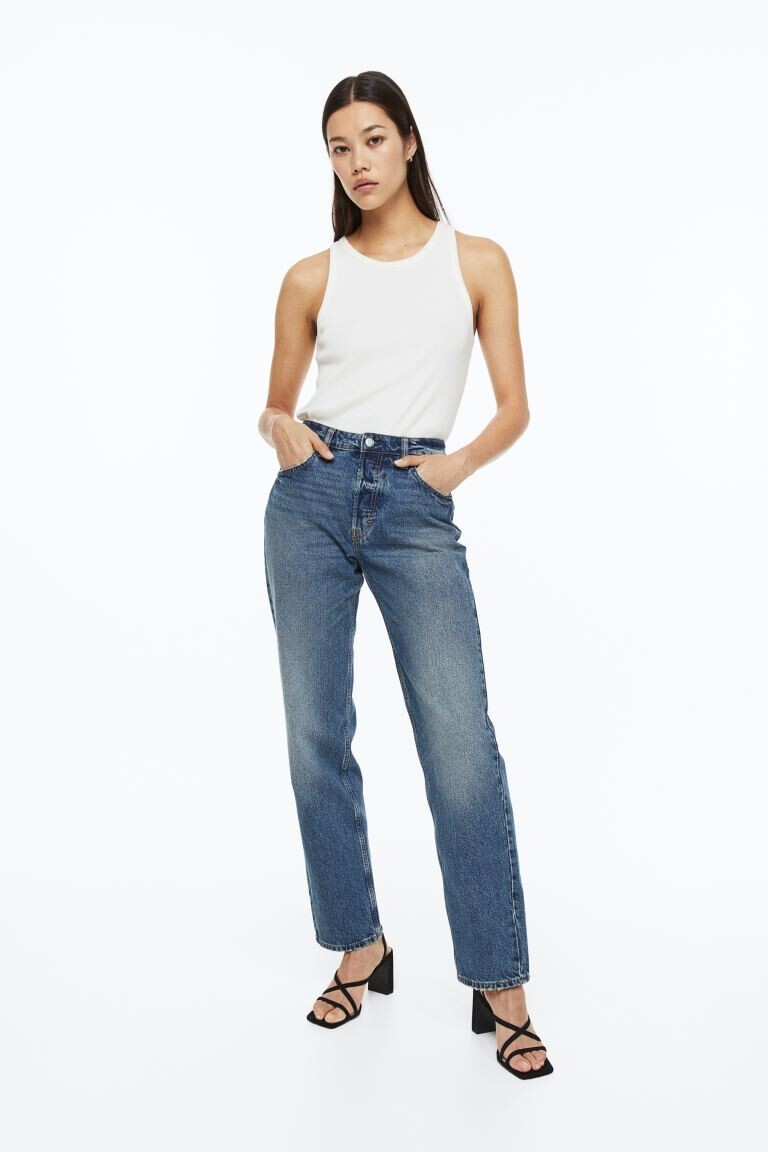 

Джинсы-бойфренды 90-х H&M, синий деним