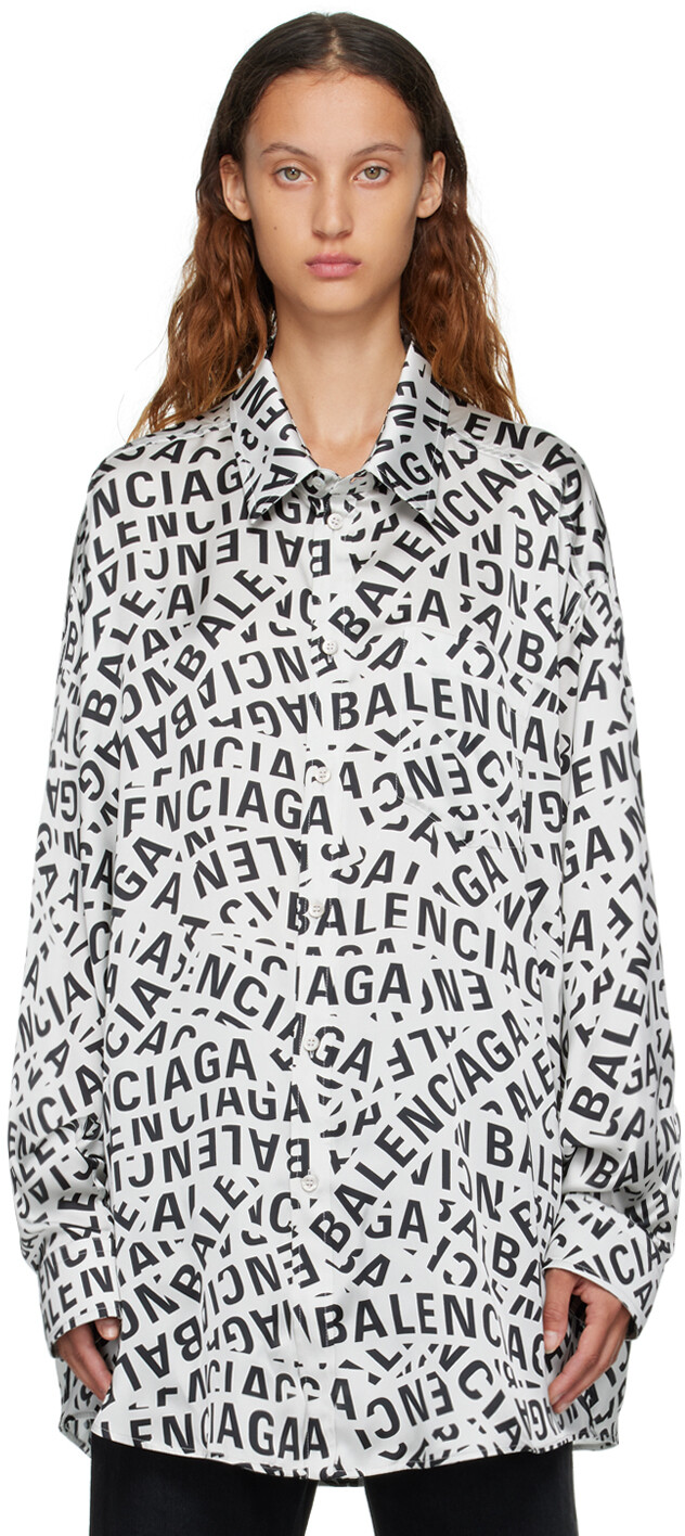 

Серая рубашка в полоску Balenciaga