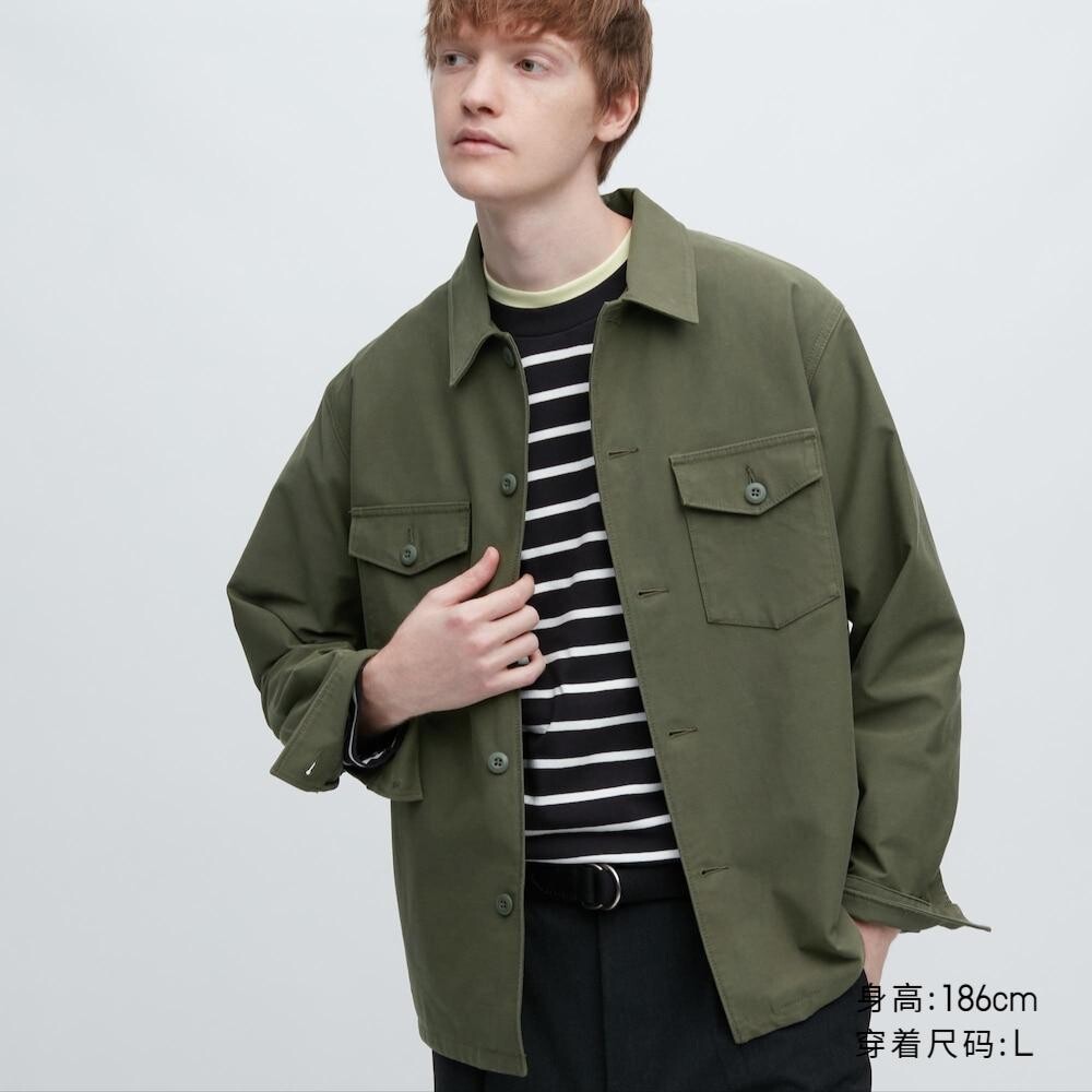 

Рубашка унисекс Uniqlo, оливковый