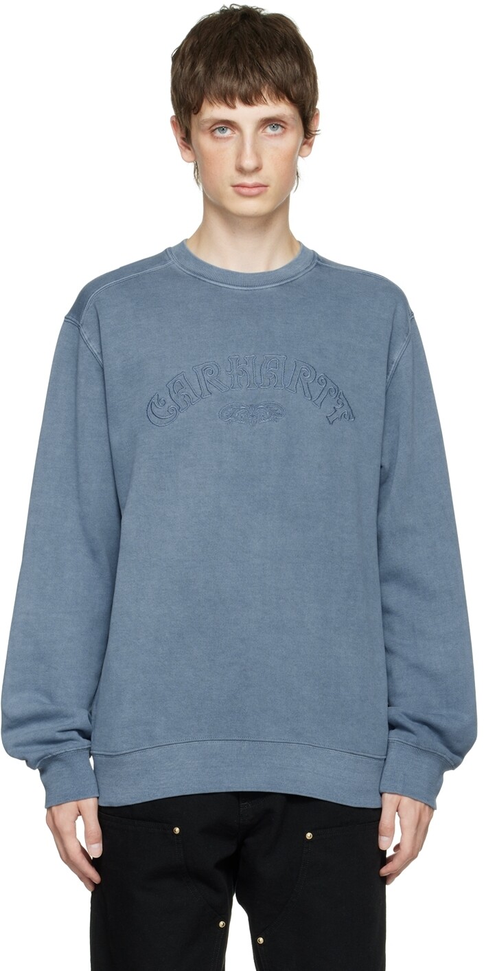 

Синяя толстовка, окрашенная в готовом виде Carhartt Work In Progress