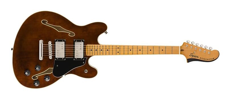 

Полуакустическая электрогитара Squier STARCASTER с накладкой из клена - Орех STARCASTER-CV-MN