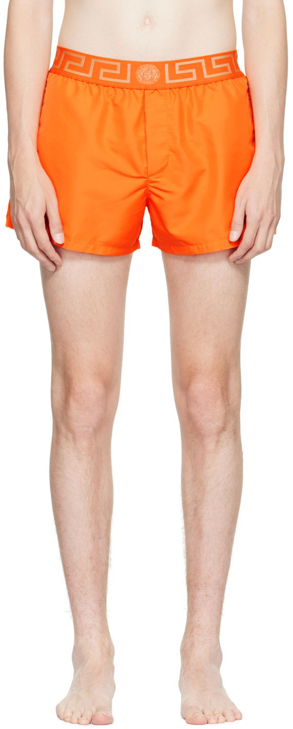 Оранжевые плавки Greca Versace Underwear белые плавки с каймой greca versace underwear