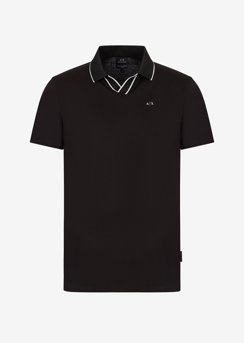 

Рубашка-поло из органического джерси и хлопка Armani Exchange, черный
