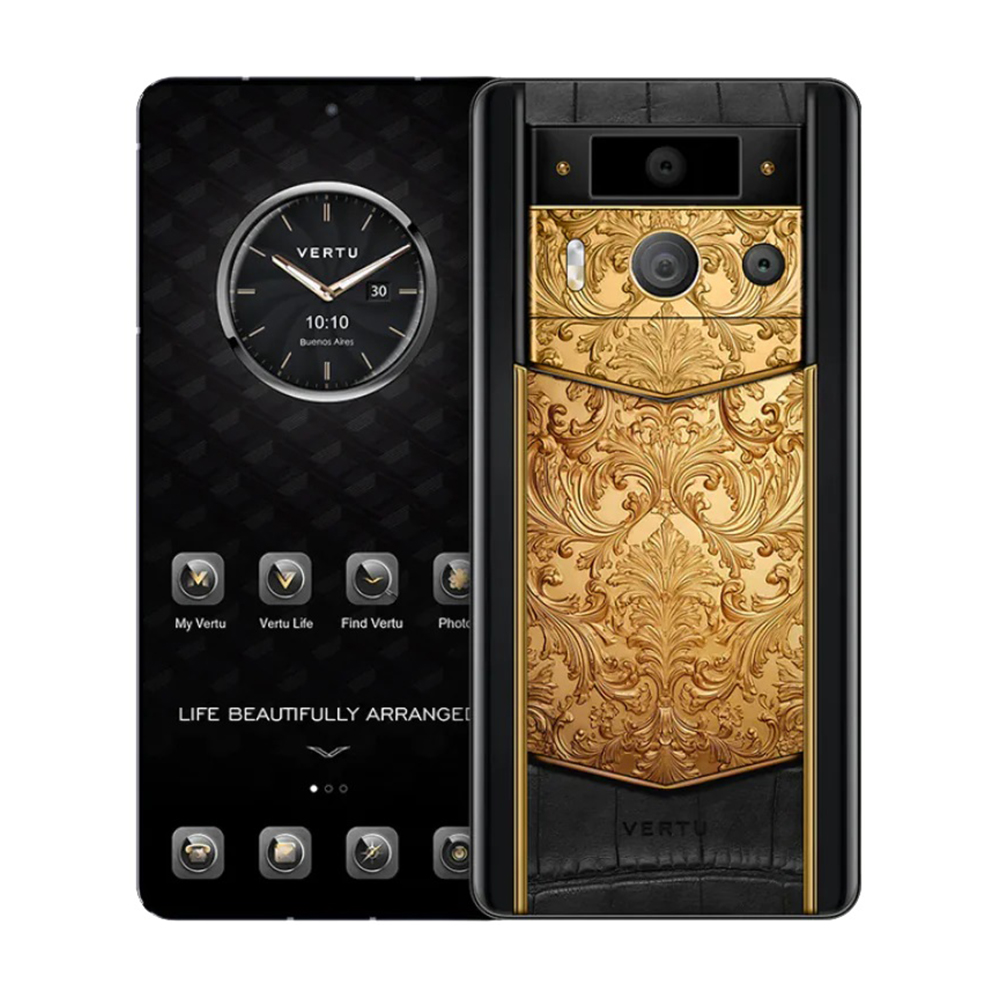 Смартфон Vertu Metavertu 2 Gold High-End Golden Carved Floral, 12 ГБ/512  ГБ, 2 Nano-SIM, черный/золото