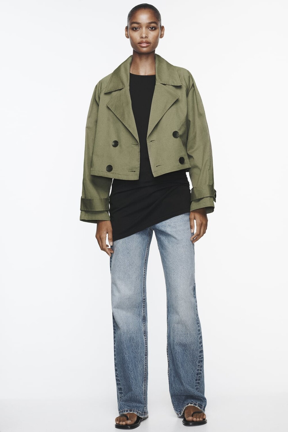 

Короткий тренч ZARA, хаки