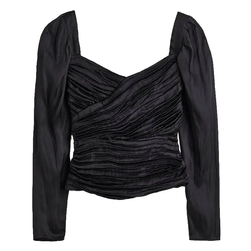 

Блузка H&M Draped satin, черный