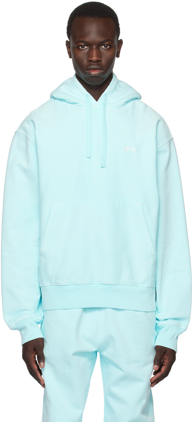 

Синий перекрашенный худи Stüssy