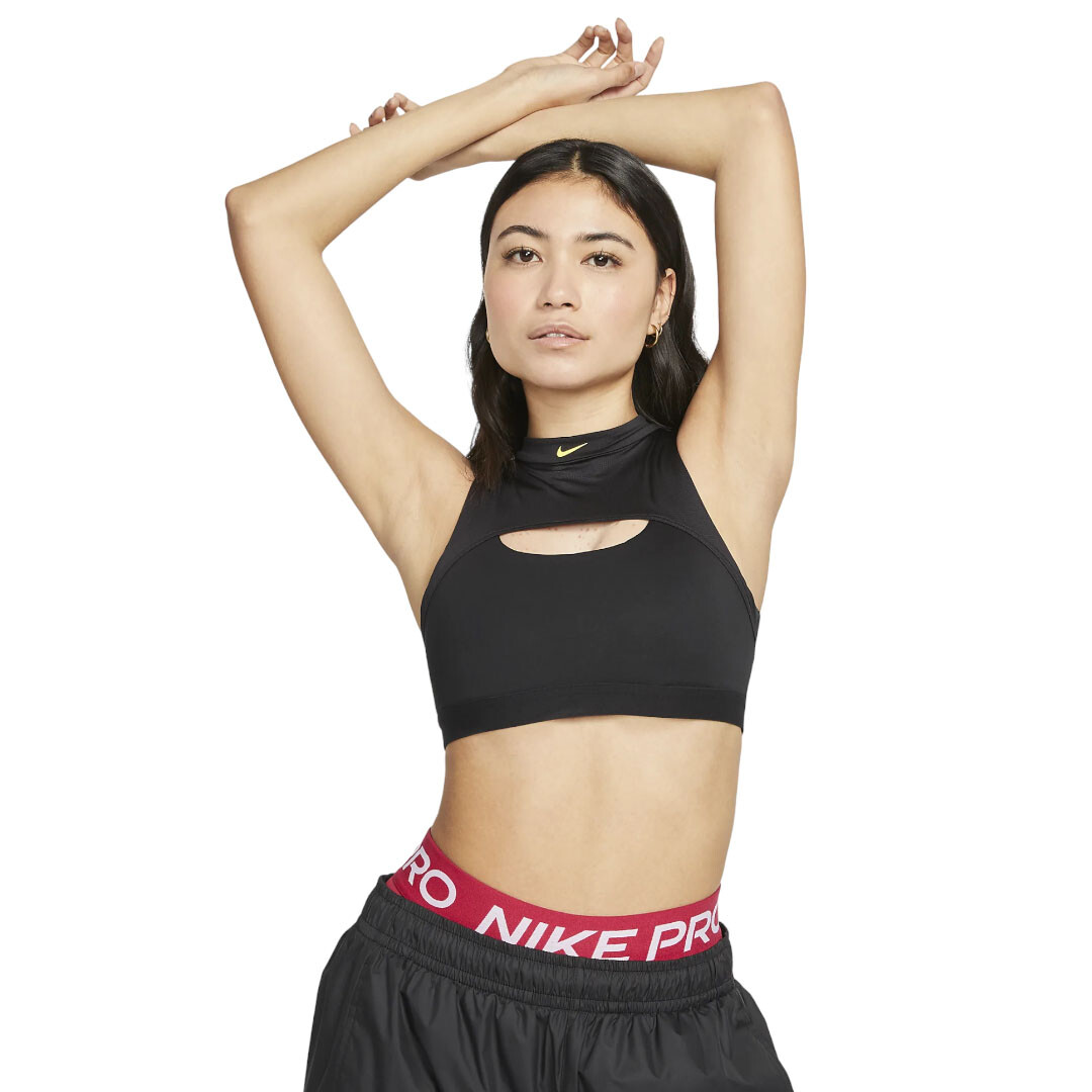 

Спортивный бюстгальтер Nike Indy Mini Mock-neck, черный