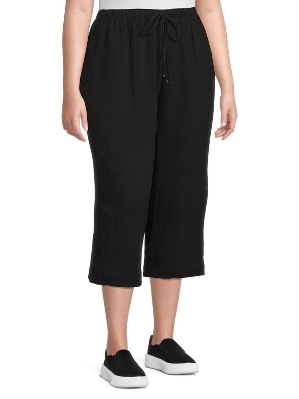 

Брюки Calvin Klein плюс укороченные, черный