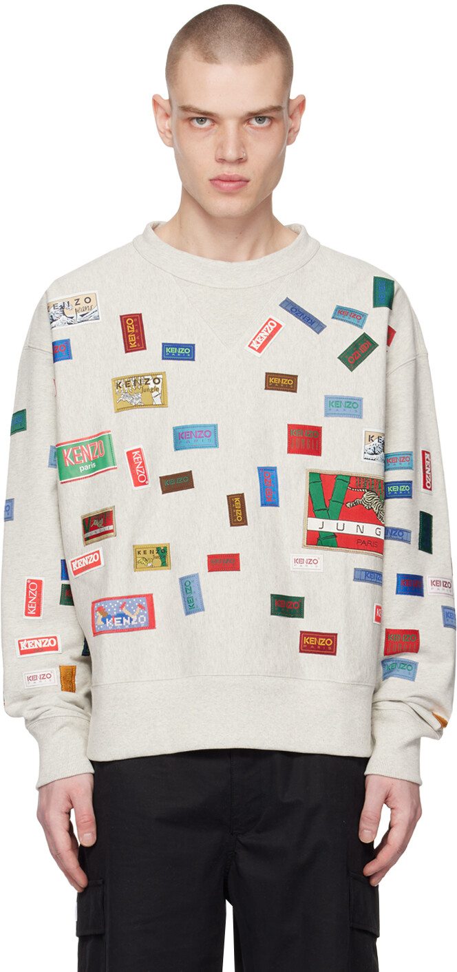 

Серый свитшот Kenzo Paris Labels