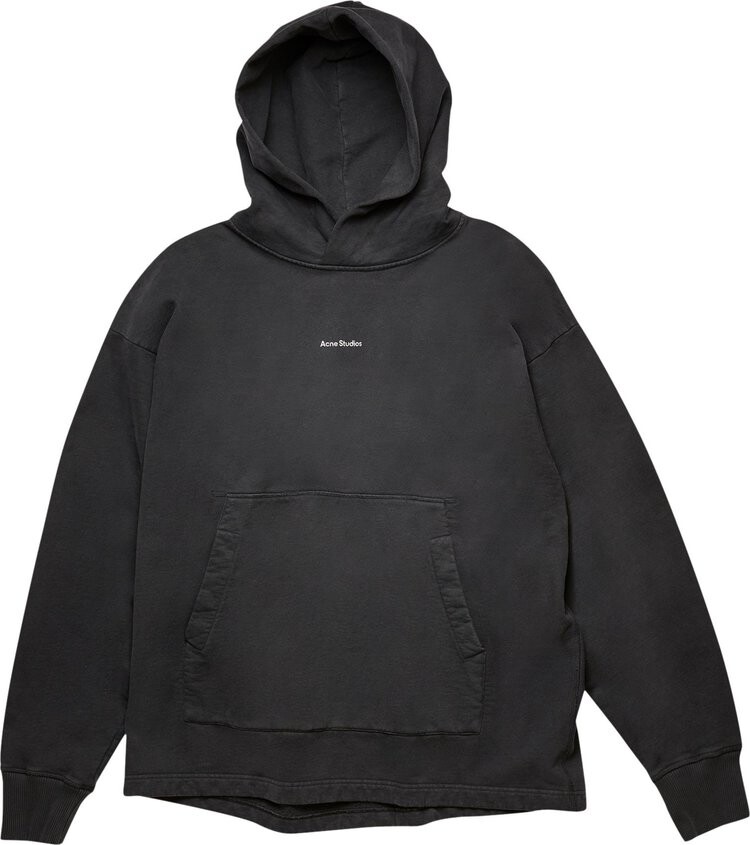 

Толстовка Acne Studios Logo Print Hooded Sweatshirt 'Black', черный