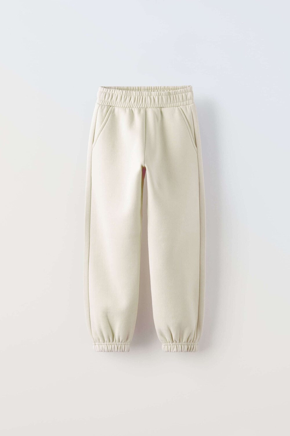 

Брюки-джоггеры Zara Basic Plush, кремовый