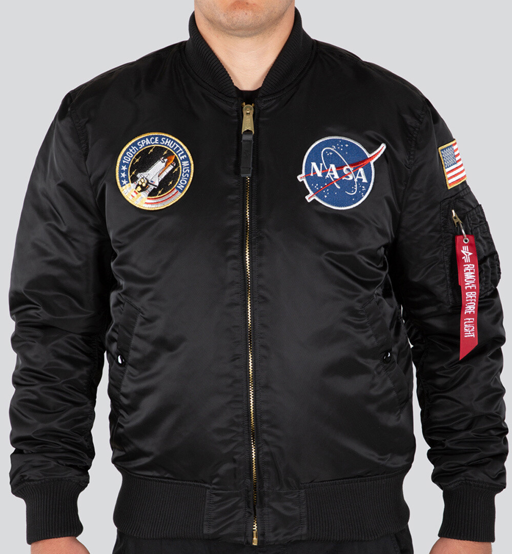 

Куртка Alpha Industries MA-1 VF NASA LP, черная, Черный