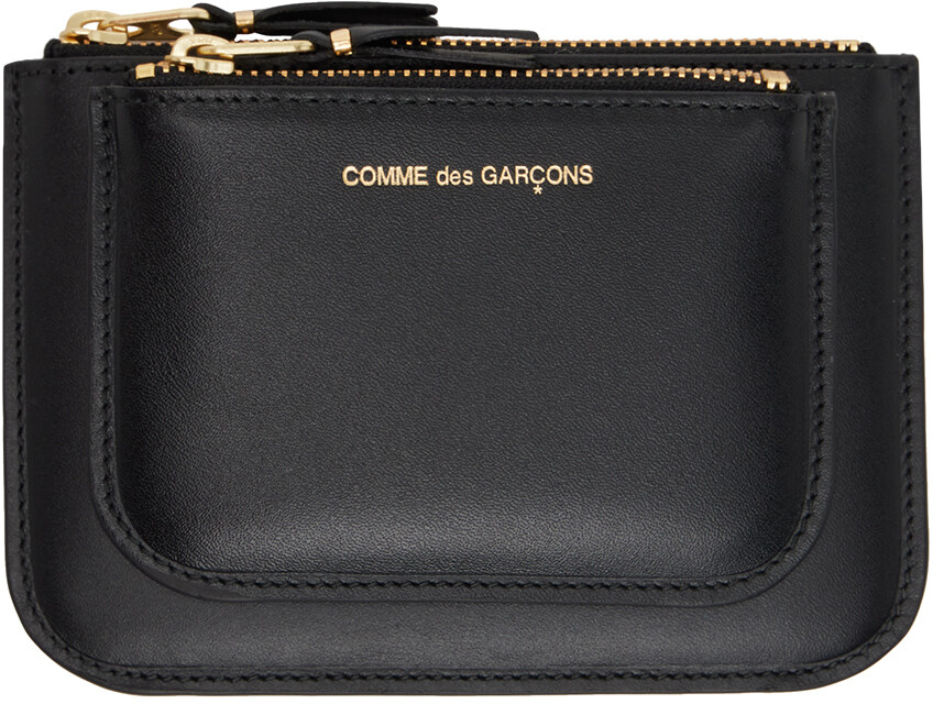 

Черный небольшой держатель для карт с внешним карманом Comme des Garçons Wallets