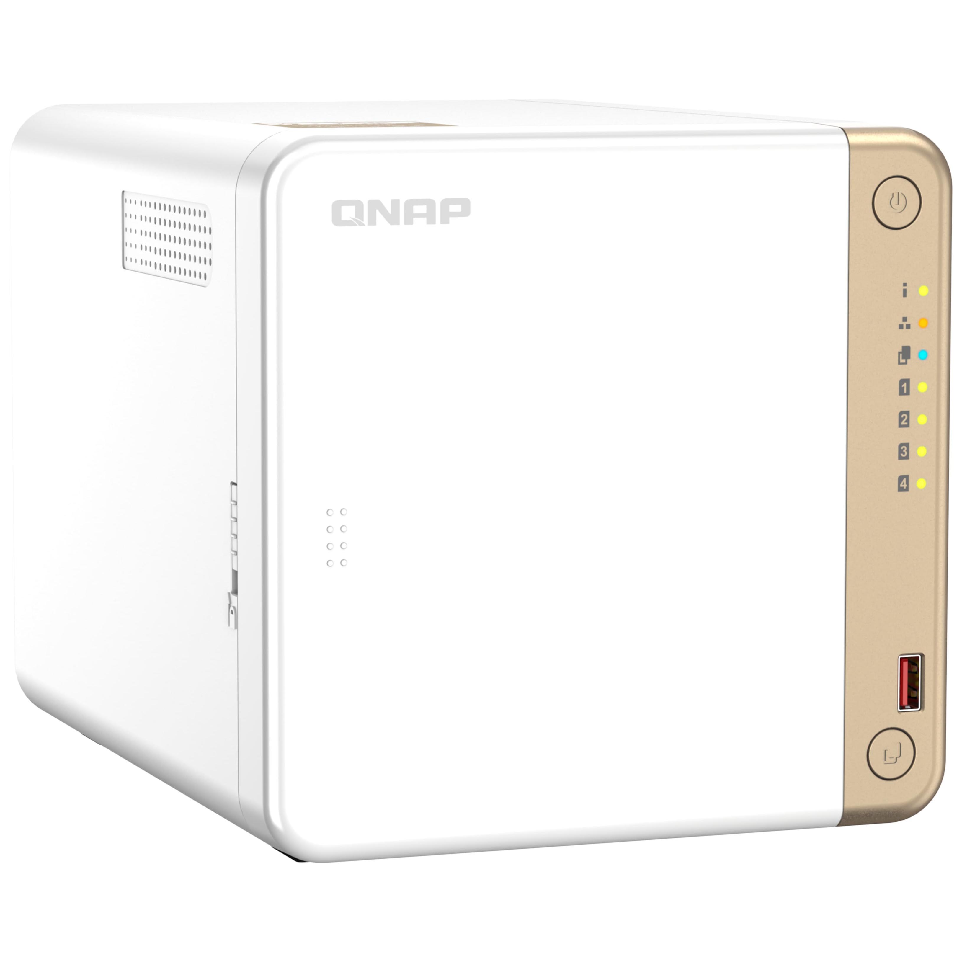 Сетевое хранилище QNAP TS-462 Nas, 4 отсека, без дисков, белый сетевое хранилище nas qnap ts 1677x 1700 64g 16 bay настольный ryzen7 1700