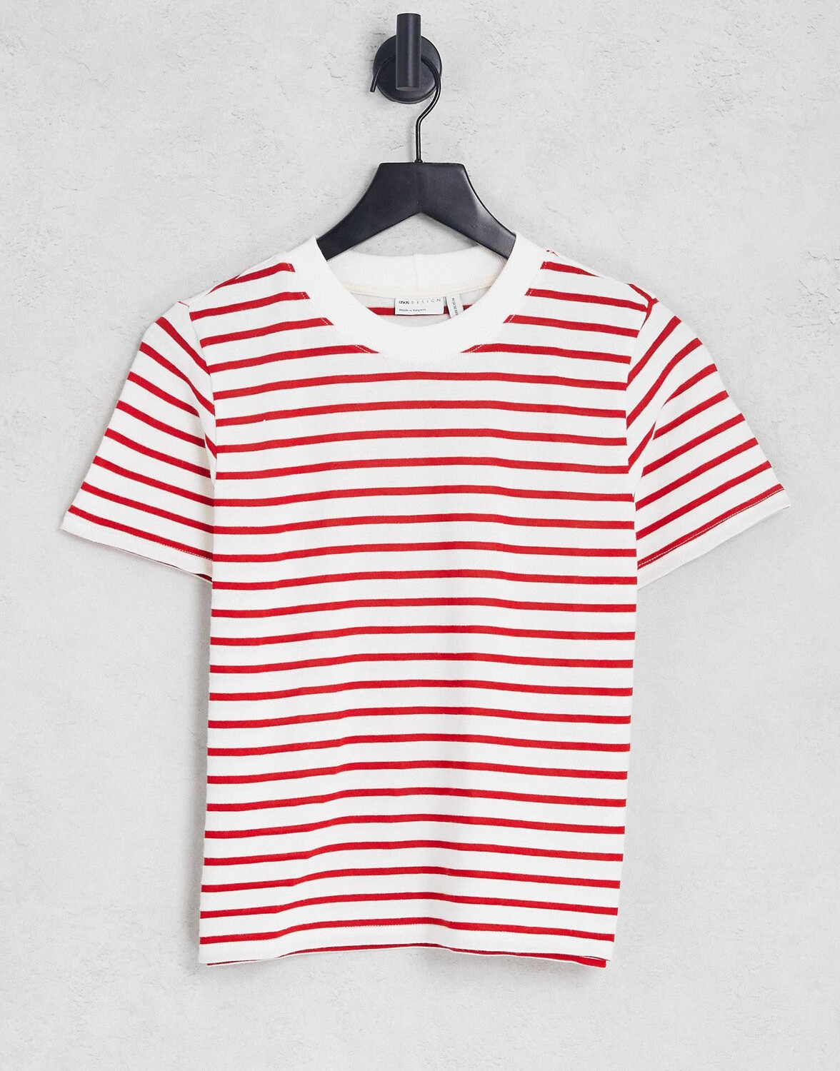 

Красная классическая футболка в полоску цвета экрю ASOS DESIGN