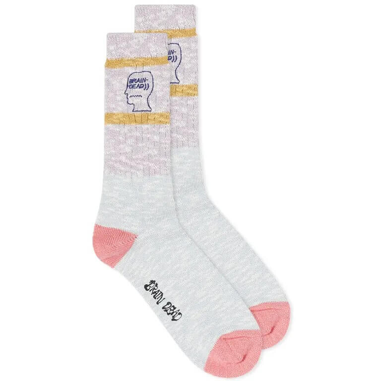 

Носки Brain Dead Slub 2 Stripes Crew, голубой