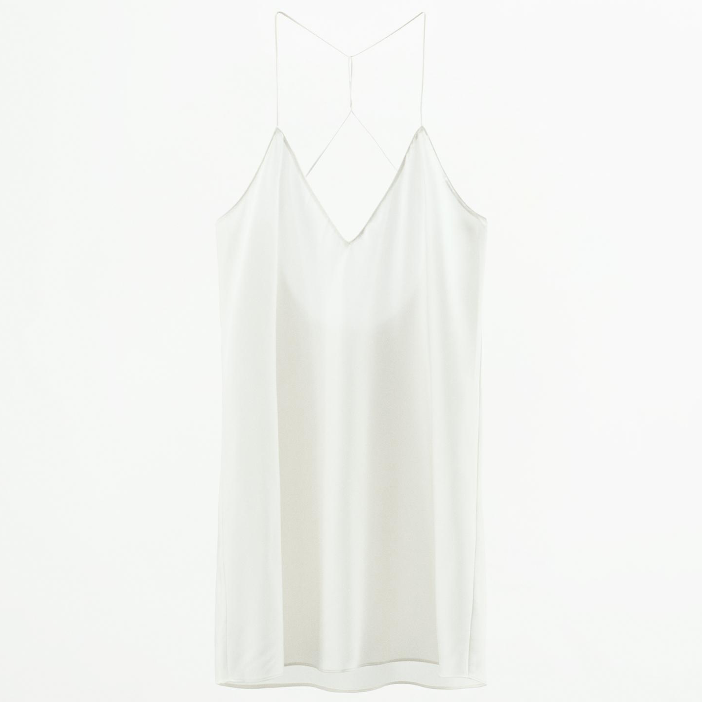 Платье Zara Satin Slip, серовато-белый