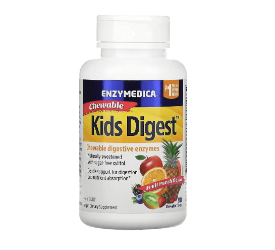 Жевательные пищеварительные ферменты, фруктовый пунш, Kids Digest 90 жевательных таблеток Enzymedica enzymedica chewable digest апельсин 30 жевательных таблеток